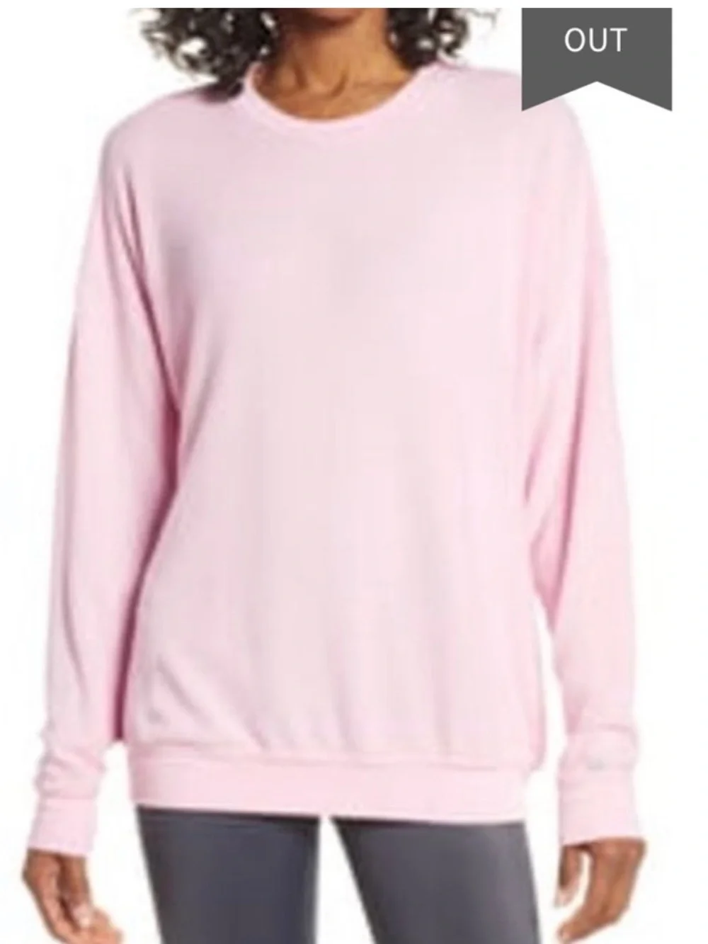 ALO Yoga Soho Pullover-light pink-size XS